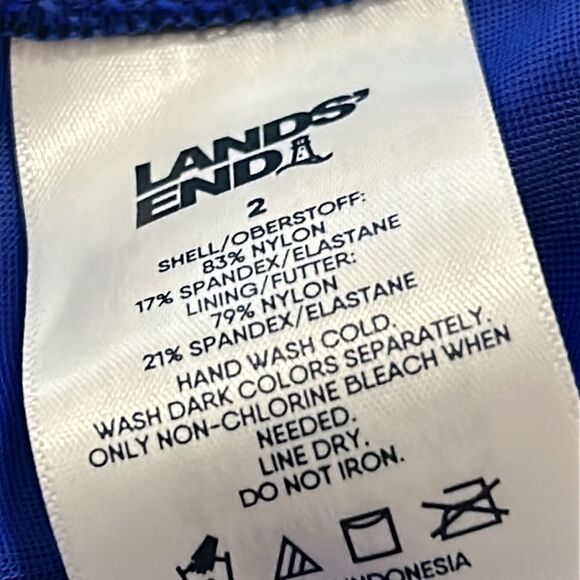 Lands' End Royal Blue dresskini built-in bra size 2 - Picture 4 of 8